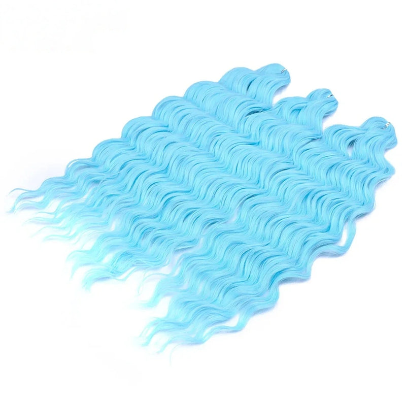 Water Wave Ombre Blonde Braiding Hair Extensions – Deep Wave Afro Curl Crochet for Women