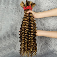 Colored Water Wave Virgin Human Hair Bulk for Boho Braids – No Weft