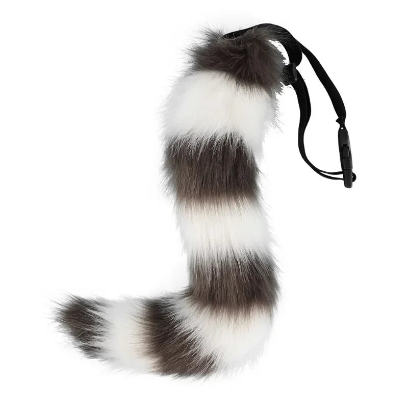 Plush Fox Tail Cosplay Accessory – 50cm Faux Fur Animal Tail with Waist Belt