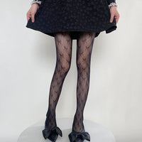 Japanese Lolita Retro Floral Rattan White Hosiery Hot Tights Classic Lolita Hollowed Out Lace Mesh Stockings Bottomed Pantyhose