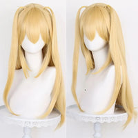 Long Yellow Double Ponytail Cosplay Wig – Heat-Resistant Synthetic Anime Style Wig for Women
