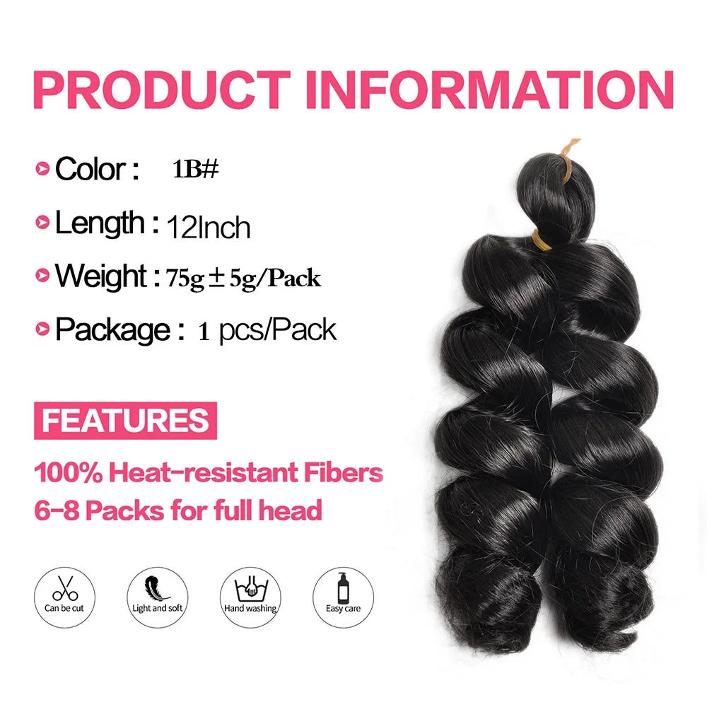 French Curls Braiding Hair Synthetic Water Wave Crochet Braids hair 12inch Spiral Curly for Women Party Pre Stretched Hair