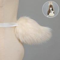 Furry Bunny Ears Headband Lolita Realistic Tail Set Cute Plush Cosplay Animal Tail Props Party Animal Tails Cosplay Costume
