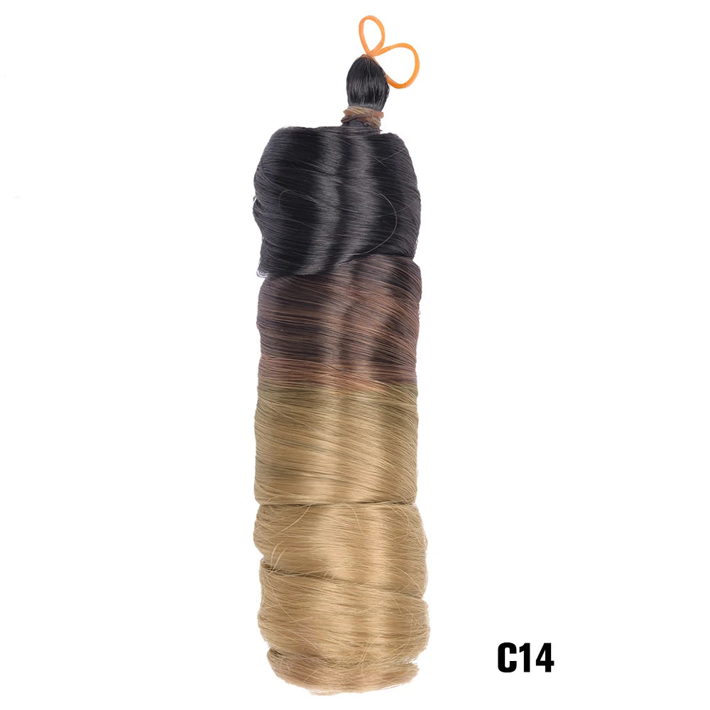 1B/Pink 24" Synthetic French Curly Braiding Hair Pre Stretched Loose Wavy Spiral Curl Crochet Braids Hair Extensions for Women