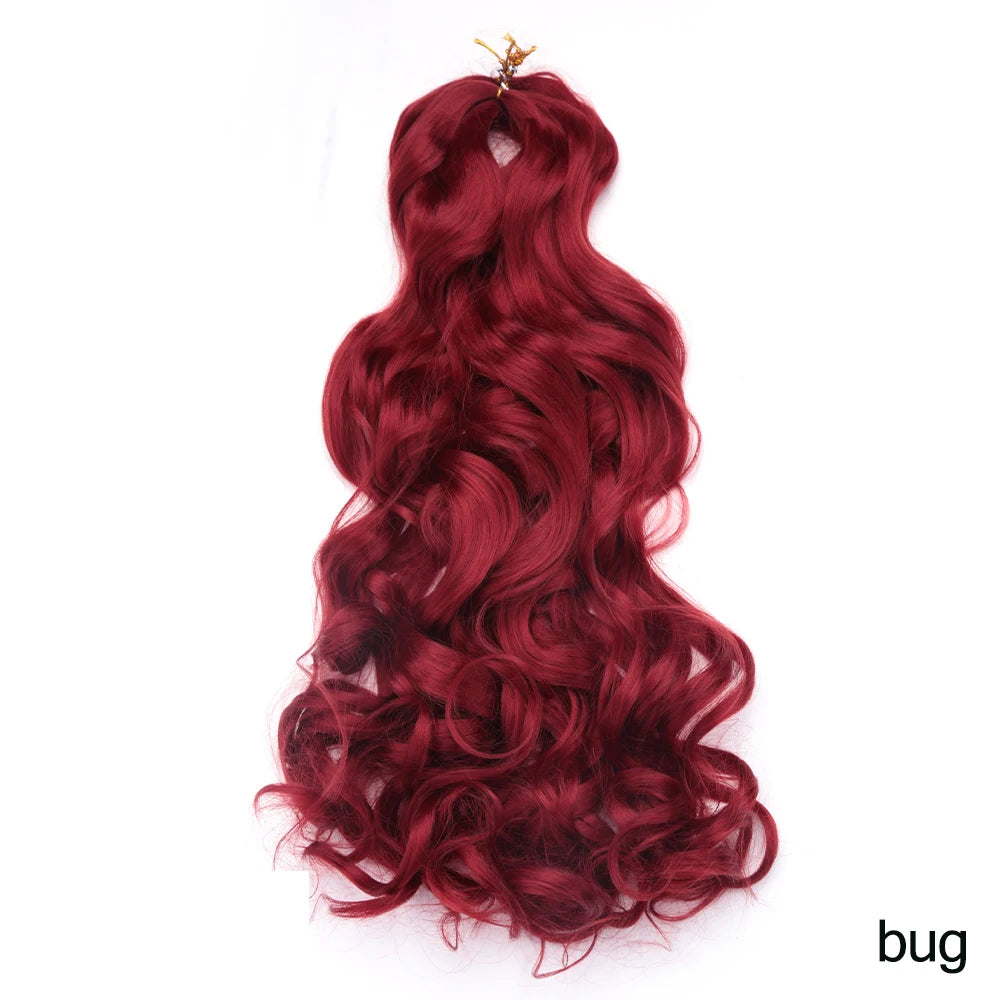 Loose Wave French Curl Braiding Hair – Ombre Pre-Stretched Crochet Hair Extensions for Black Women