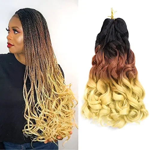 Loose Wave French Curl Braiding Hair – Ombre Pre-Stretched Crochet Hair Extensions for Black Women