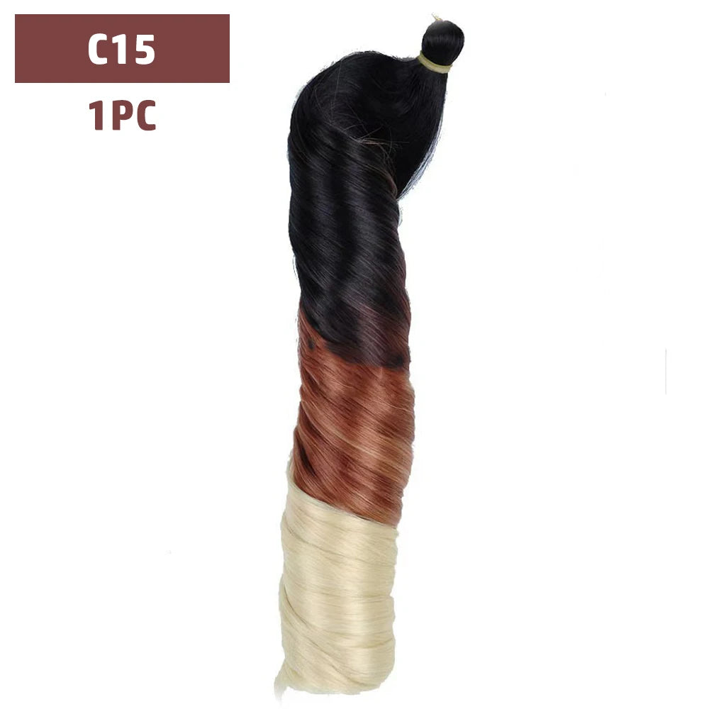 French Curls Braiding Hair 12-24inch Hair Extensions Synthetic Hairs Spiral Curls Braids Pre Stretched Loose Wave Braiding Hair
