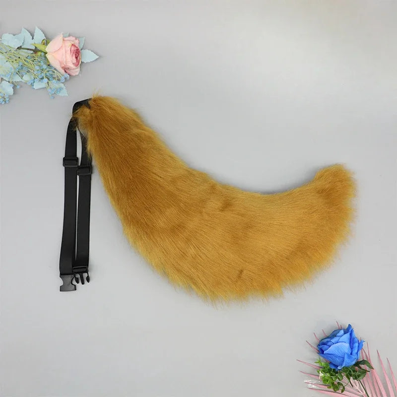 Fluffy Handmade Cute Lolita Plushy Dog Cat Fox Tail Girl Plush Tails Belt Cat Ear Anime Performance Cosplay Accessories Kid Gift