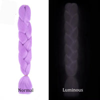 24 Inch Glow in the Dark Braiding Hair – Synthetic Rainbow Jumbo Braid Extensions