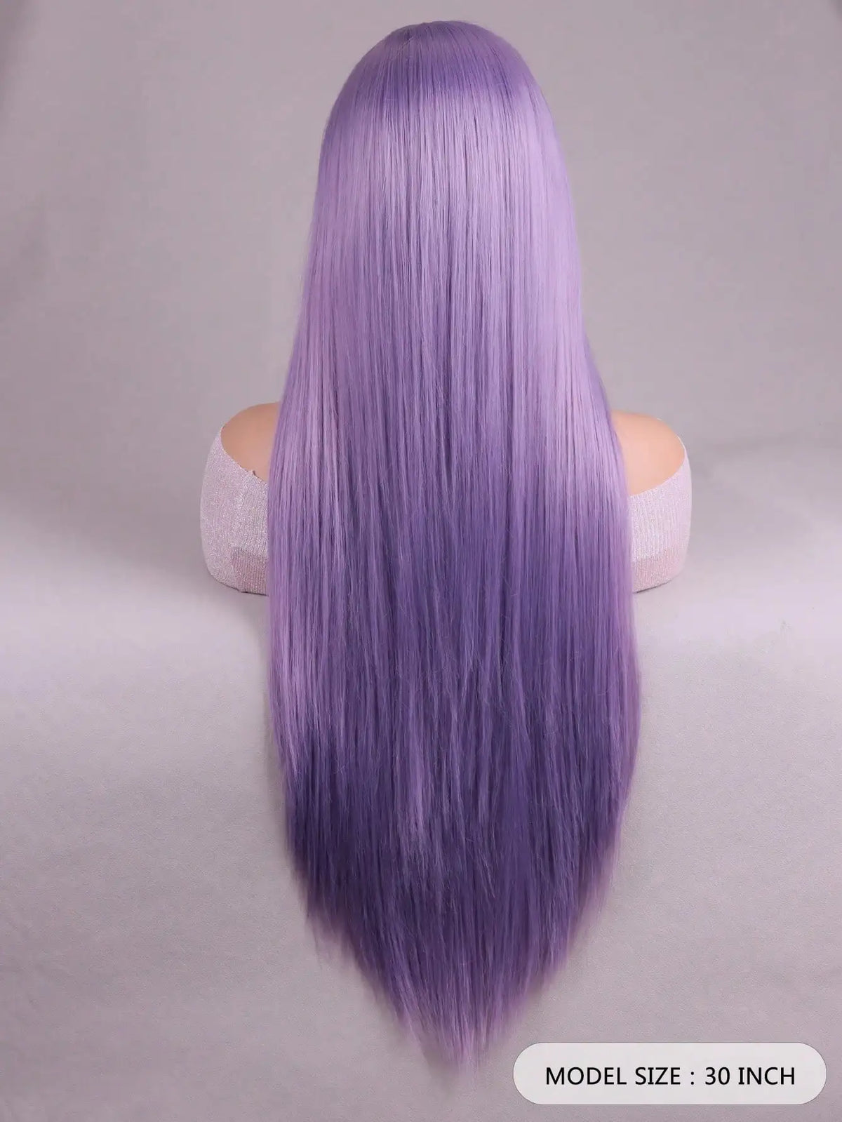 Lavender Wig with Bangs – Long Straight Heat Resistant Synthetic Wig for Women, Daily Wear & Party