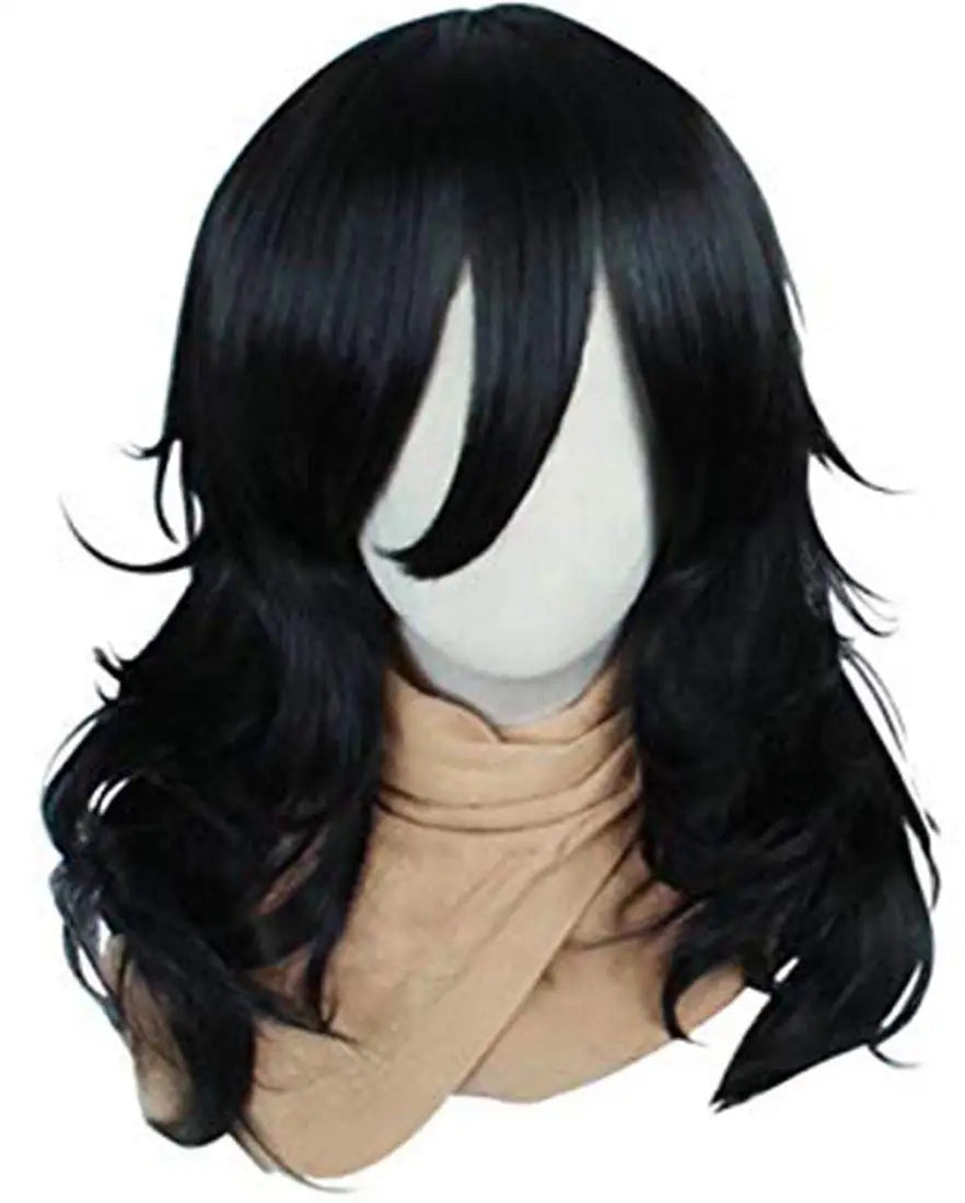 Cosplay Wig Long Wavy Bangs Synthetic Hair Black Wigs For Women Men Dress Up Wig For Anime Costume Party Wig For Halloween Wig