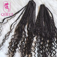 Boho Box Braids with Human Hair Curls – Pre-Looped