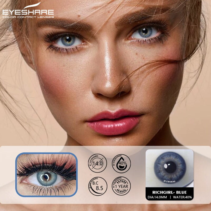 EYESHARE 2 個ナチュラルカラーコンタクトレンズ目カラーレンズ瞳孔美容メイクアップカラー化粧品目コンタクトレンズ