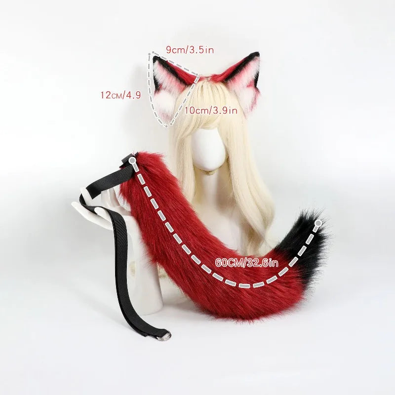 New Red Fox Anime Beast Ear Beast Tail Wolf Ear Cat Ear Headband Nick Fox Nick COSPLAY Simulation Fox Ears Hair Accessories