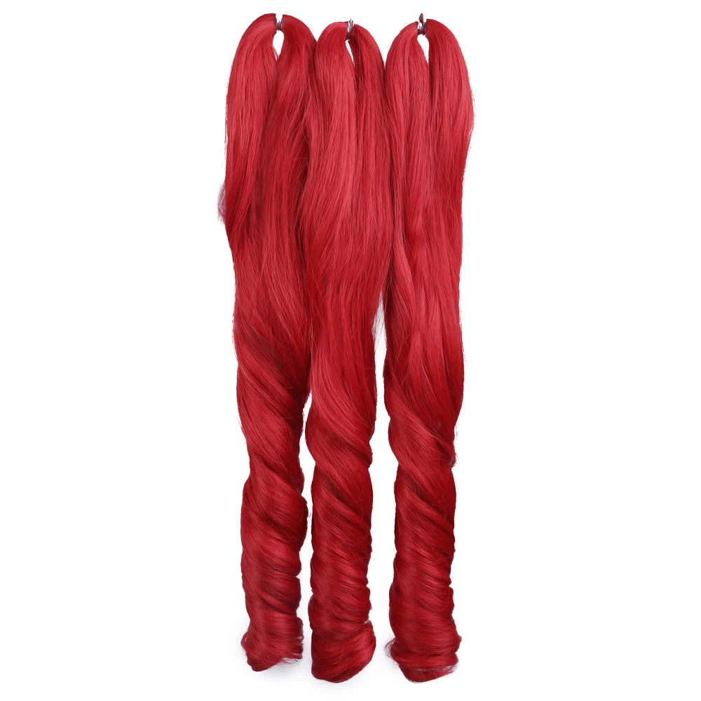 18 Inch French Curly Crochet Braiding Hair Synthetic Blonde Loose Wave Braids Hair Spiral Curls Hair Extensions