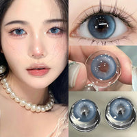 KSSEYE 1 Pair Korean Lenses Colored Contact Lenses  Myopia Beauty Pupil Soft Blue Lens