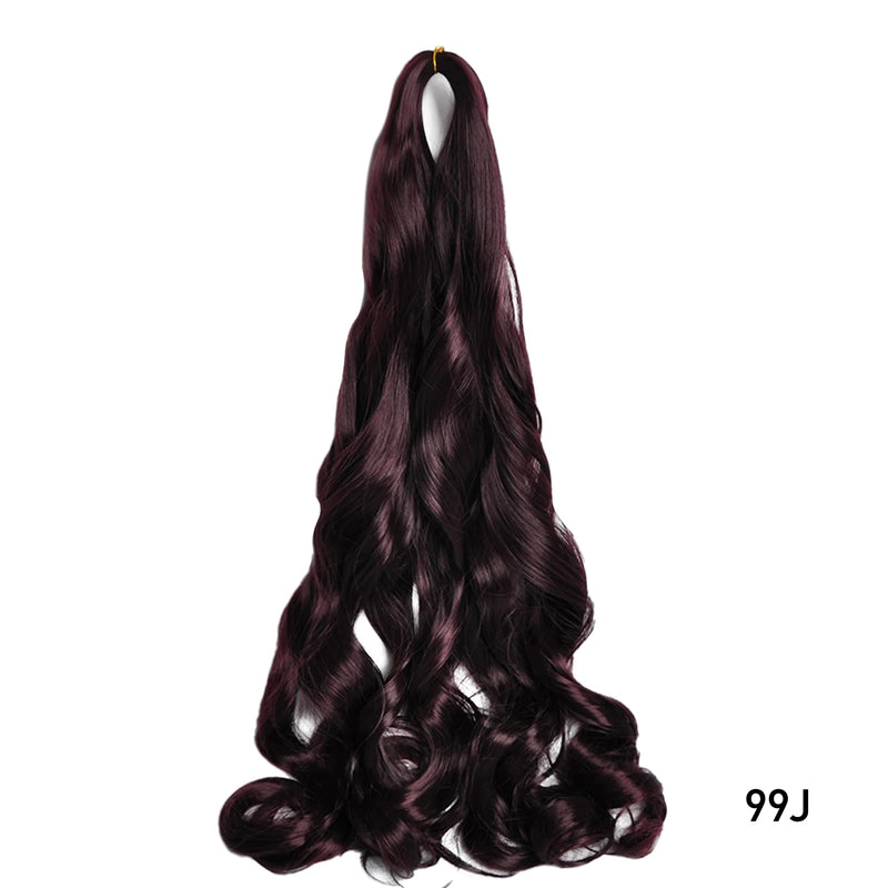 French Curls Braiding Hair Extensions Synthetic Hair Loose Wave Spiral Curl Braids High Temperature Ombre Pre Stretched Hair