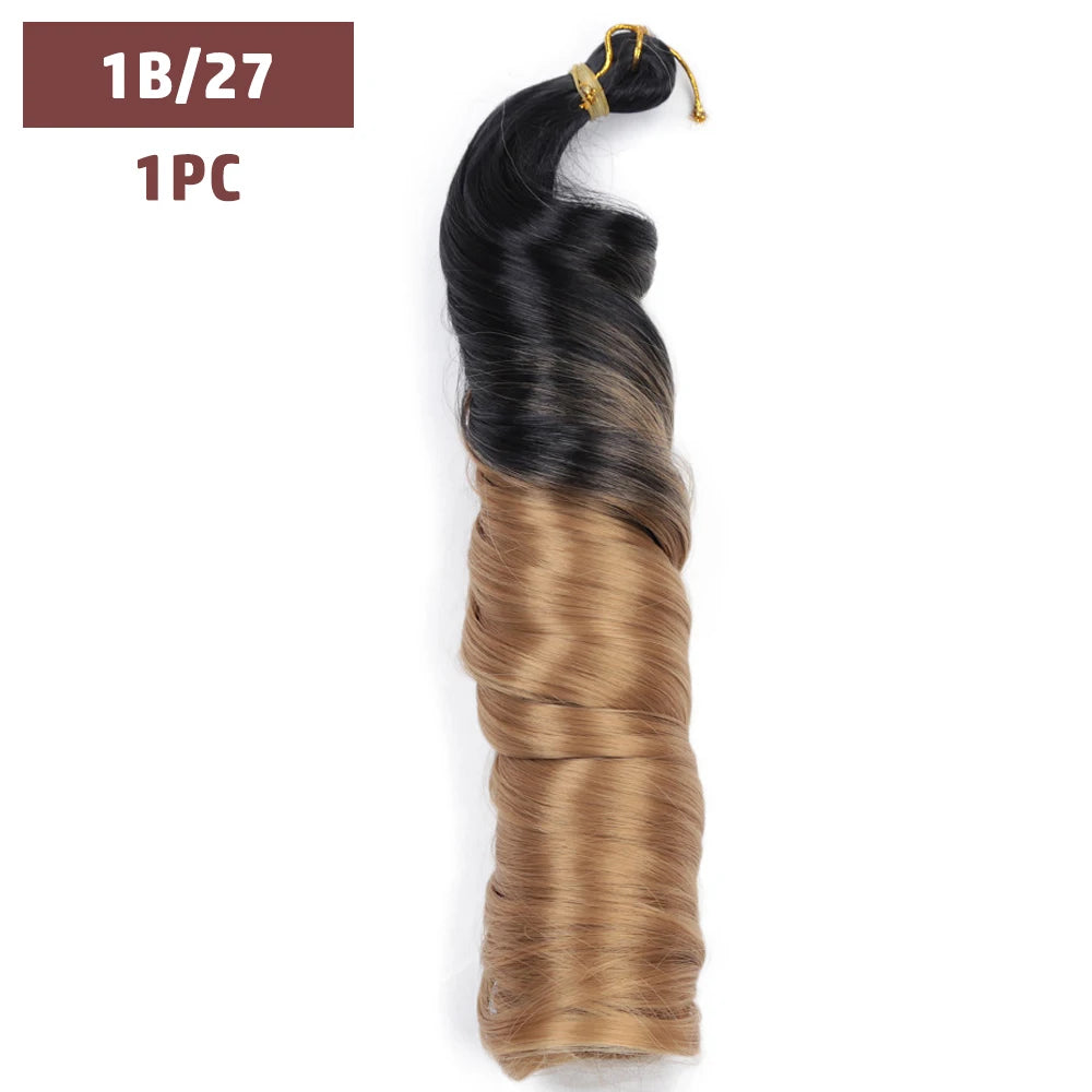 French Curls Braiding Hair 12-24inch Hair Extensions Synthetic Hairs Spiral Curls Braids Pre Stretched Loose Wave Braiding Hair