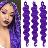 24 Inch Body Wave Braiding Hair French Curl for Goddess Box Braids Crochet Hair Braids Synthetic Hair Extensions（3pcs，T30#）