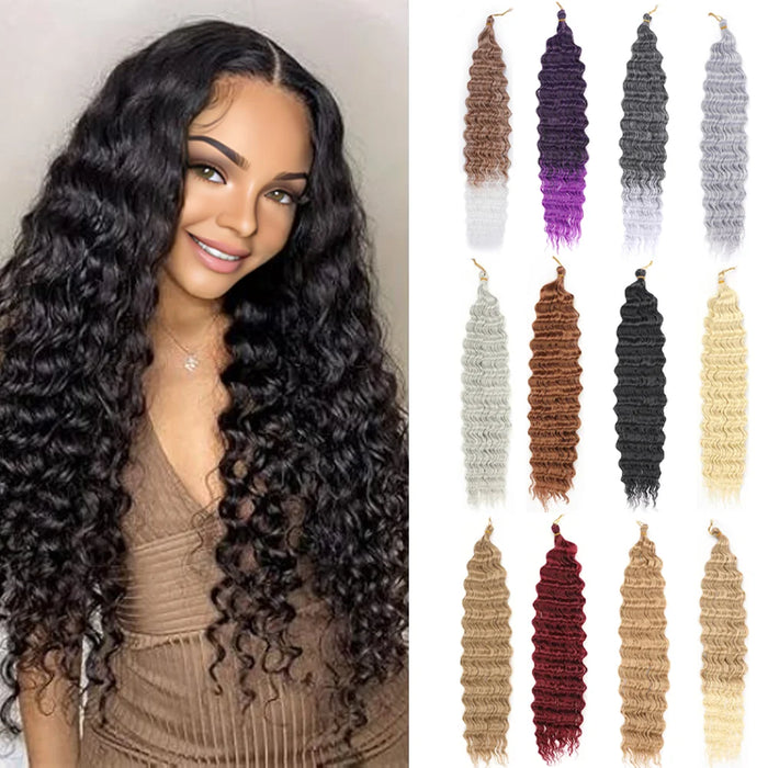 1 Pack Deep Wave Crochet Hair – Synthetic Passion Twist Braiding Hair Extensions