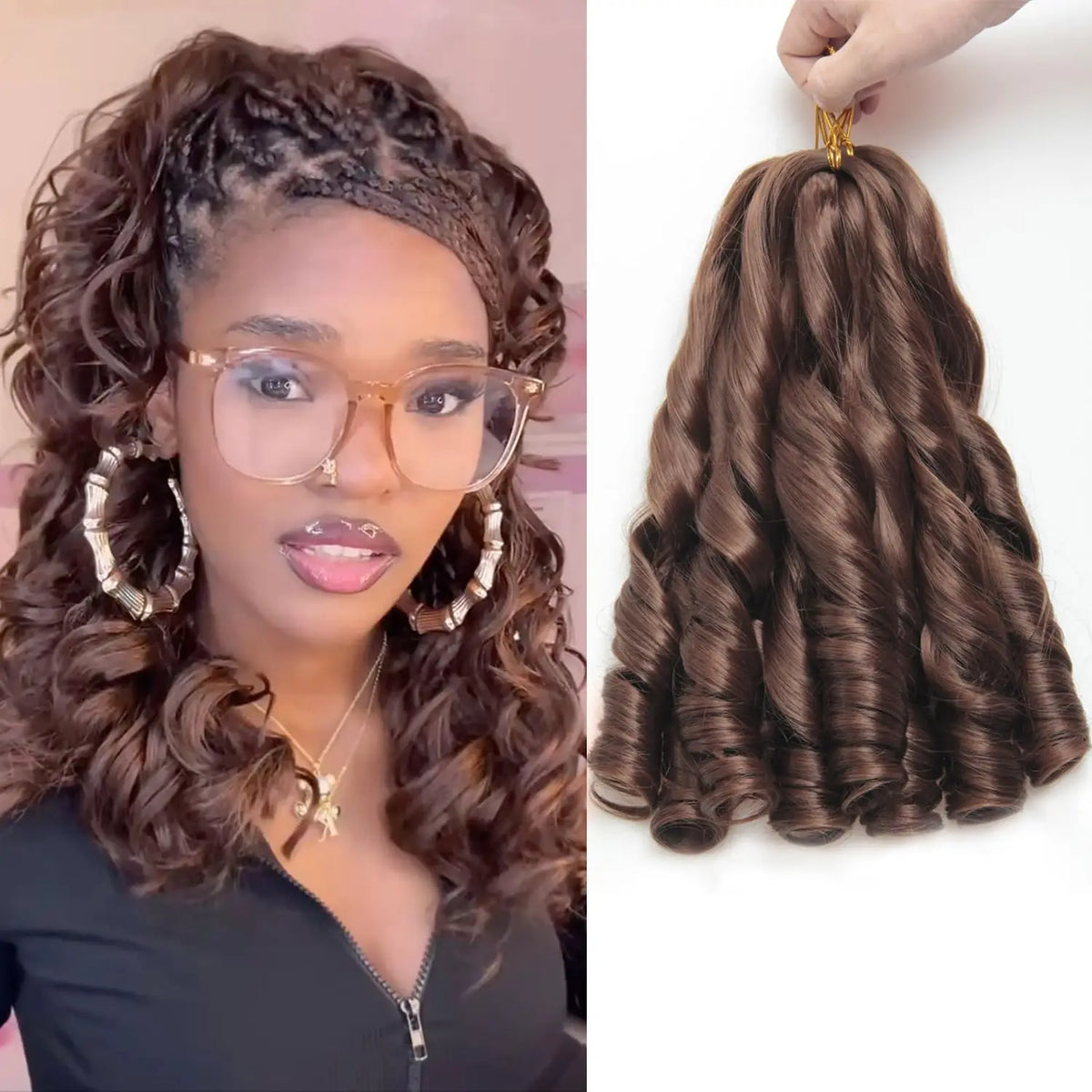 French Curl Crochet Braids Short Curly Crochet Hair Bouncy Synthetic knotless Braiding