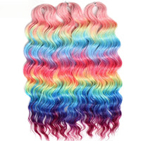 Water Wave Ombre Blonde Braiding Hair Extensions – Deep Wave Afro Curl Crochet for Women