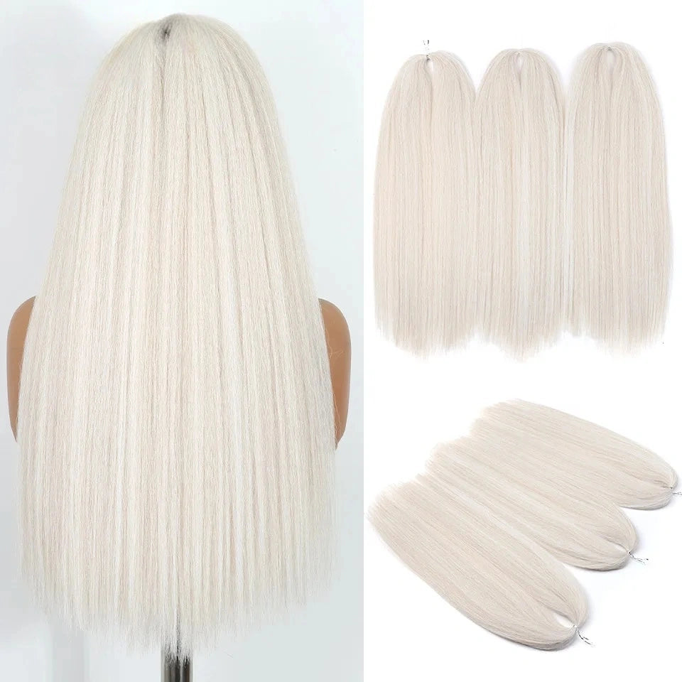 24" Yaki Straight Braiding Hair – Soft & Full (3 Packs)