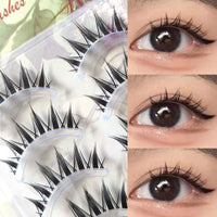 5 Pairs Natural Long Cat Eye False Eyelashes Cosplay Makeup Cross Strip Eye Lashes Handmade Manga Lashes Extension