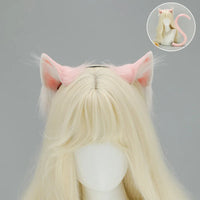 Handmade Plush Cat Ear Headband & Tail Set – Realistic Animal Cosplay Kit for Anime, Halloween & Furry Events