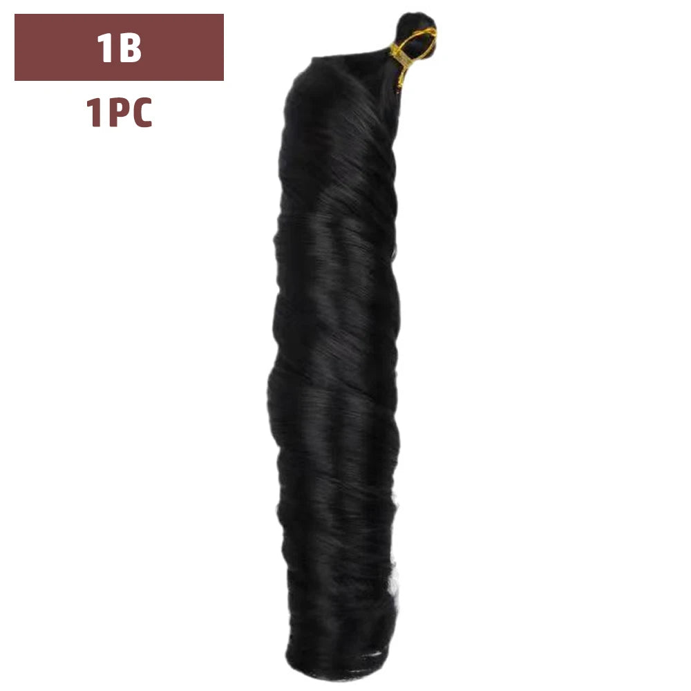 French Curls Braiding Hair 12-24inch Hair Extensions Synthetic Hairs Spiral Curls Braids Pre Stretched Loose Wave Braiding Hair