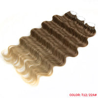 24 Inch Body Wave Crochet Hair – Synthetic Ombre Blonde Goddess Crochet Braids Natural Wavy Extensions