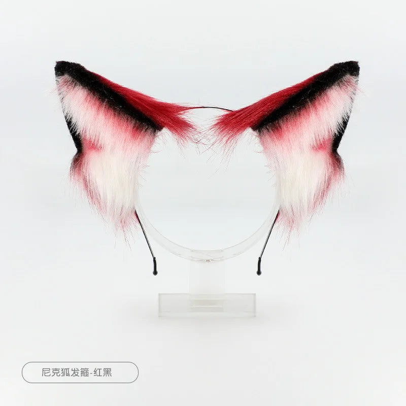 New Red Fox Anime Beast Ear Beast Tail Wolf Ear Cat Ear Headband Nick Fox Nick COSPLAY Simulation Fox Ears Hair Accessories