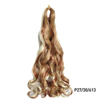 1B/Pink 24" Synthetic French Curly Braiding Hair Pre Stretched Loose Wavy Spiral Curl Crochet Braids Hair Extensions for Women