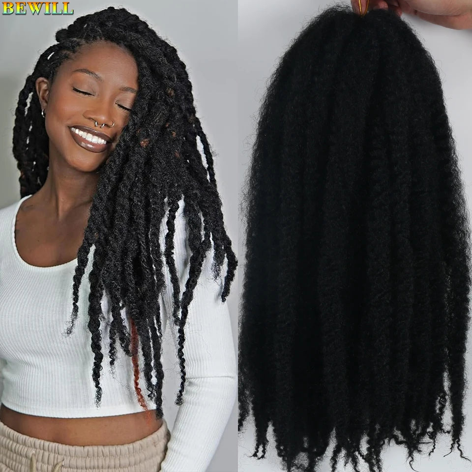 18 Inch Marley Twist Crochet Hair – Ombre Black to Blonde Synthetic Afro Braiding Hair