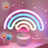 Rainbow Unicorn Neon Led Night Lamp Girls Bedroom Warm Night Light Room Decoration 3d Acrylic Table Desk Lamp Gifts
