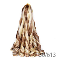 1B/Pink 24" Synthetic French Curly Braiding Hair Pre Stretched Loose Wavy Spiral Curl Crochet Braids Hair Extensions for Women