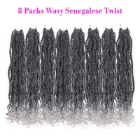 Wavy Senegalese Twist Crochet Hair – Pre-Looped Short Havana Twists with Curly Ends