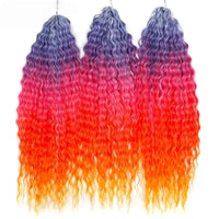 24 Inch Water Wave Crochet Braiding Hair Pink Blonde Synthetic Hair Extensions for Black Women
