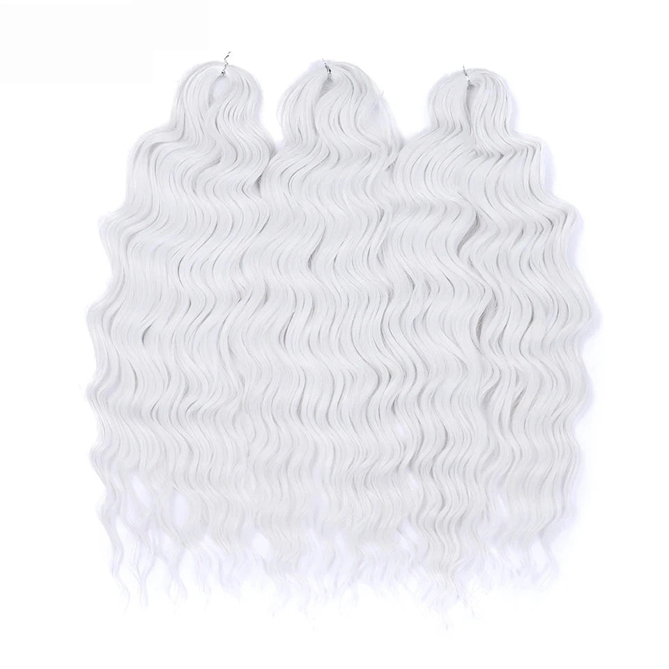 Water Wave Ombre Blonde Braiding Hair Extensions – Deep Wave Afro Curl Crochet for Women