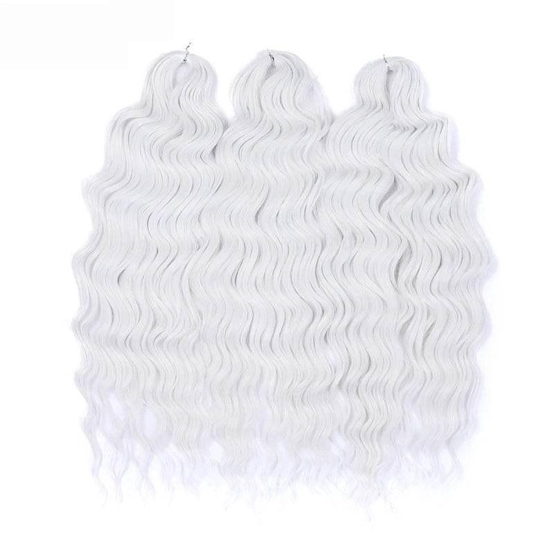 Water Wave Ombre Blonde Braiding Hair Extensions – Deep Wave Afro Curl Crochet for Women