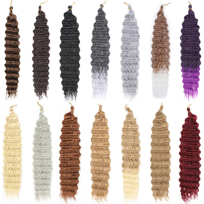 Deep Wave Crochet Hair Synthetic Passion Twist Braiding Hair Extension Afro Curls Water Wave Deep Twist Braid Hair Ocean Wave