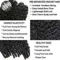 Burmese Curly Human Hair for Crochet Braids – Invisible Knot