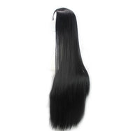 Similler 100cm Black Synthetic Cosplay Wig for Women Halloween Party Middle Parting