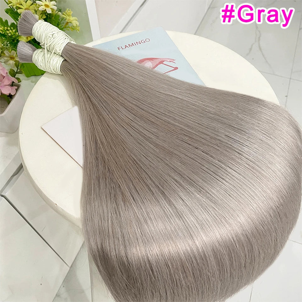 Colored Straight Human Hair Bulk for Braiding
