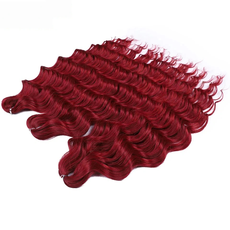 Water Wave Ombre Blonde Braiding Hair Extensions – Deep Wave Afro Curl Crochet for Women