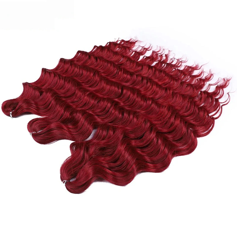 Water Wave Ombre Blonde Braiding Hair Extensions – Deep Wave Afro Curl Crochet for Women