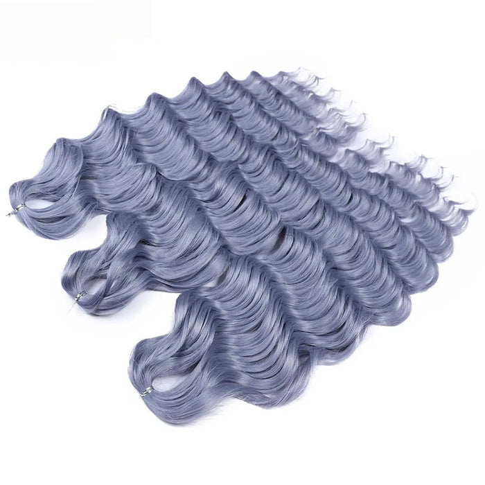 Water Wave Ombre Blonde Braiding Hair Extensions – 24 Inch Deep Wave Curly Crochet Braids | WIGMFG