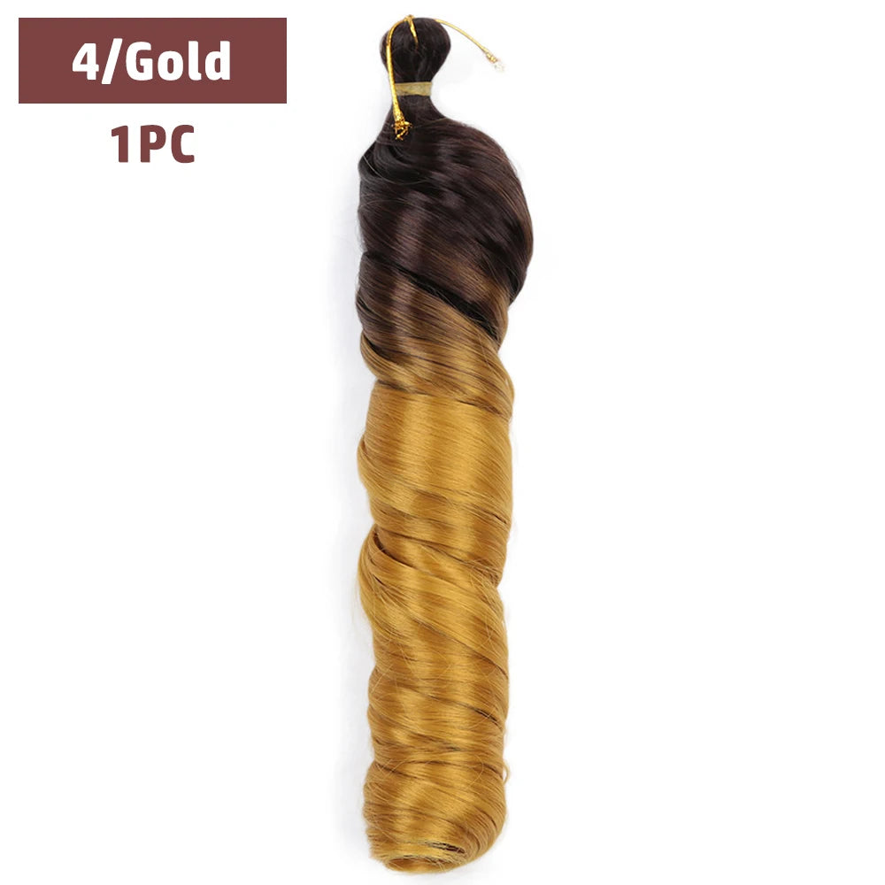 French Curls Braiding Hair 12-24inch Hair Extensions Synthetic Hairs Spiral Curls Braids Pre Stretched Loose Wave Braiding Hair