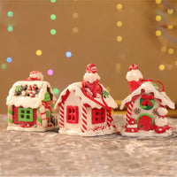 LED Light Christmas Gingerbread Small House Creative Pendant Christmas Decorantion Party Xmas Tree New Year Holiday Decor