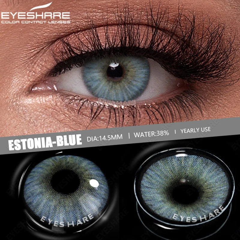 EYESHARE 1pair New Color Contact Lenses for Eyes Brown Eyes Lens Fashion Blue Lenses Green Beautiful Pupil Yearly Gray Contact